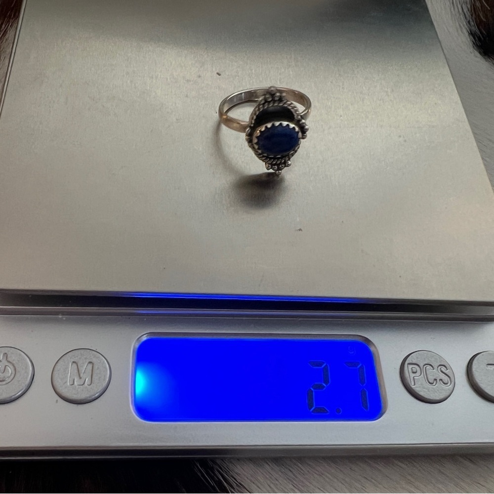 ❤️ Lapis Lazuli Oxidized Sterling Silver Size 5.5 Southwestern Ring 2.7 Gram - Picture 10 of 14